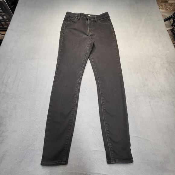 Old Navy Jeans Womens 4 Black Rockstar Super Skinny Distressed Denim Stretch - Picture 1 of 10